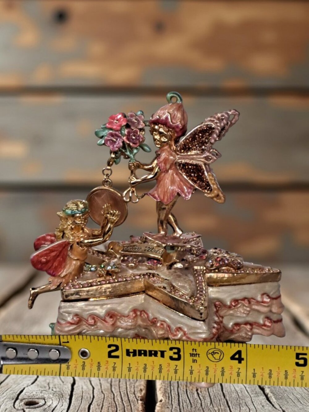Kirks Folly Pink Fairy Trinket Box Figurine 4" Fairy Wishes - Picture 16 of 16